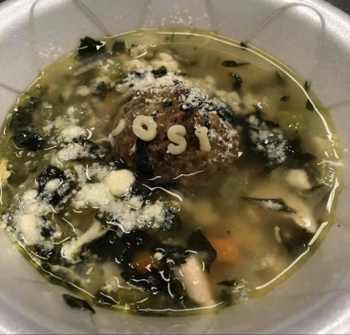 OSIsandwichshop's tweet photo. Homemade wedding soup today! #oldschoolitalian #italianweddingsoup #warmupwithsomesoup https://t.co/yzXKKSnwX2