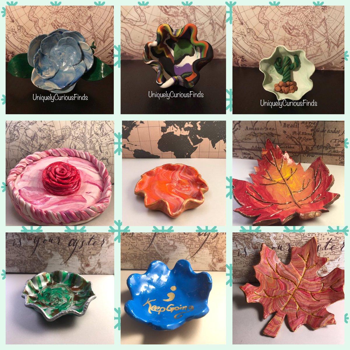 Do you need a ring dish or trinket tray?!!! Head over to etsy.com/shop/UniquelyC…!
#etsy #etsyart #shop #trinkettray