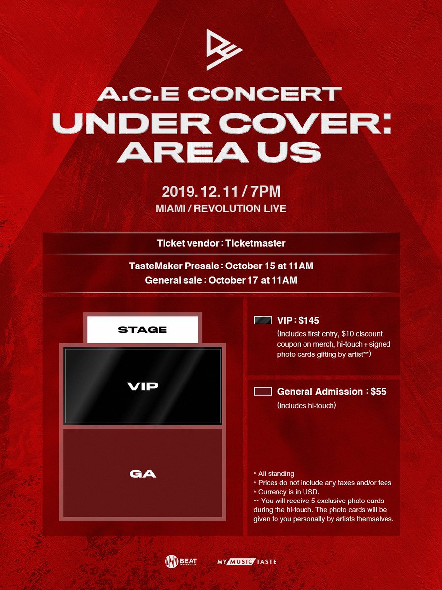 Tickets to the A.C.E CONCERT [UNDER 