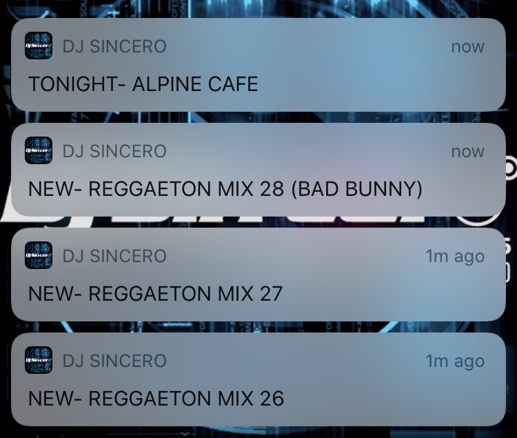 Bajen el app gratis 
“DjSincero” 

Buendía 
Mixeos nuevos.