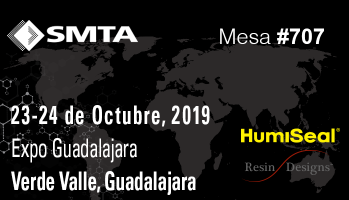 HumiSeal's tweet photo. 🔊🔊HumiSeal y @Resin_Designs presentarán nuevos productos en el SMTA @SMTAorg Guadalajara Expo & Tech Forum este 23-24 de Octubre, 2019, en Guadalajara, Jalisco. Encuéntranos en booth 707.
#ConformalCoatings #ElectronicProtection #PCBassembly #SMTA https://t.co/9A730G7WZ8