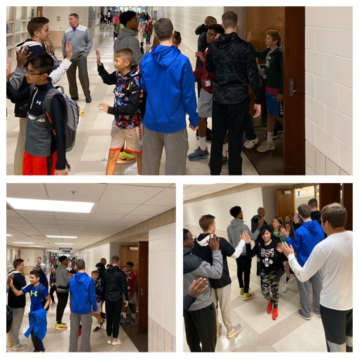 UNKMBB's tweet photo. High Five Thursday at Sunrise middle school this morning #HaveaGreatDay https://t.co/xOzrgsqx34