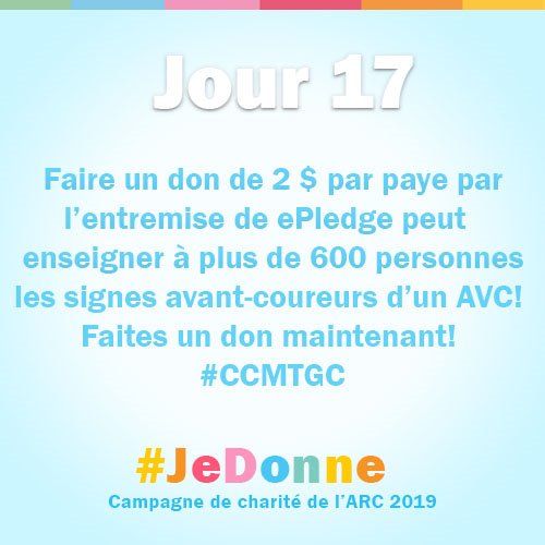 TedGallivan's tweet photo. Faire un don de 2 $ par paye par l'entremise de ePledge peut enseigner à plus de 600 personnes les signes avant-coureurs d'un AVC! Faites un don maintenant! #JeDonne #CMTGC https://t.co/8aYV7aUx40