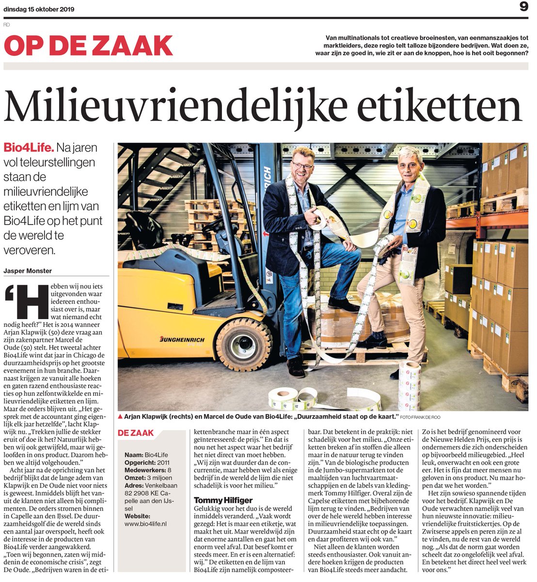 Deze week stond dit interview in het Algemeen Dagblad
#Bio4Life #Nieuwehelden