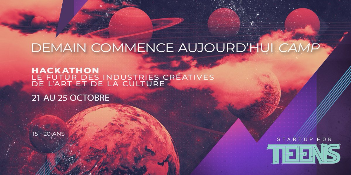 StartupForKids's tweet photo. ⏳ Tic Tac... J-4 avant notre super #évènement "Demain Commence Aujourd'hui Camp" ! 50 #jeunes vont participer à ce programme, restez connectés pour suivre en live cet #évènement exceptionnel ! 🤩 #Paris #hackaton #teens https://t.co/JmtWATl2pK