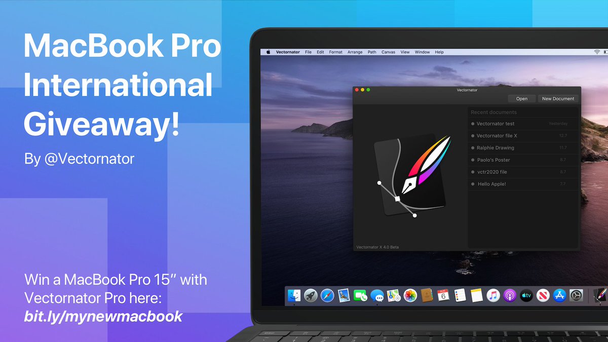 linearityhq's tweet photo. Don't forget to check out the Vectornator MacBook Pro #Giveaway Contest at https://t.co/tRS3Qd7Z7E https://t.co/DeMBMz7hib