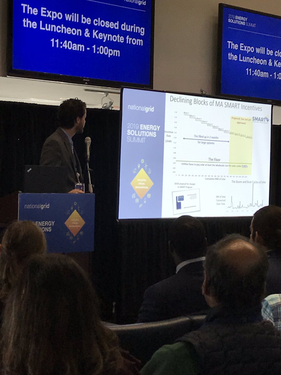 MayMoyNG's tweet photo. Great engagement at #EnergySolutionsNE Summit to educate C&amp;I customers about How Demand Response opens the door for battery storage. @nationalgridus https://t.co/k23D1AMDSH