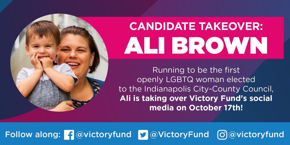 Be on the lookout for @aliforindy’s takeover of the @VictoryFund today!