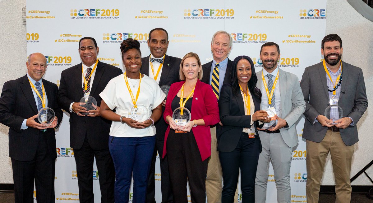 CariRenewables's tweet photo. We are delighted to announce the 9 winners of our 3rd annual #CREFenergy Industry Awards! 

The awards program drew candidates from across the #Caribbean, including #Jamaica, Turks &amp; Caicos, #Bahamas, #Bermuda, and the #USVI

Congrats to the winners! 🏆

https://t.co/4Dtmn42sR5 https://t.co/0T3w1gfcD1