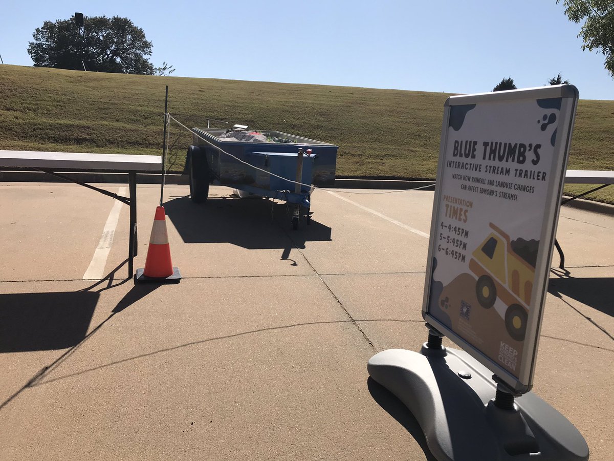 BlueThumbOK's tweet photo. Come see us at the Edmond Stormwater Openhouse from 4-7 today! We’ve got the stream trailer ready for demos! #waterquality #EdmondOK #edmondstormwateropenhouse #streamtrailer https://t.co/ZLRtRqEeiq