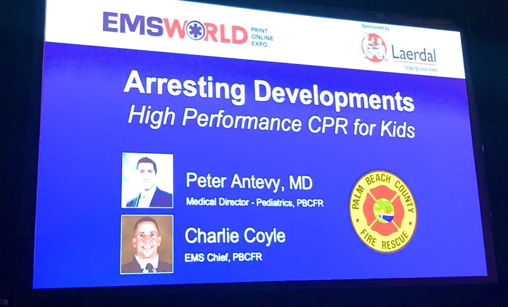 WilBroughton's tweet photo. Just arrived at PM workshop at #EMSWorldExpo2019 - this session is theory and practice combined, led by @HandtevyMD and Charlie Coyle from @PBCFR
#ems #paramedic #paediatrics #highperformanceCPR https://t.co/wZzZJVC6uU