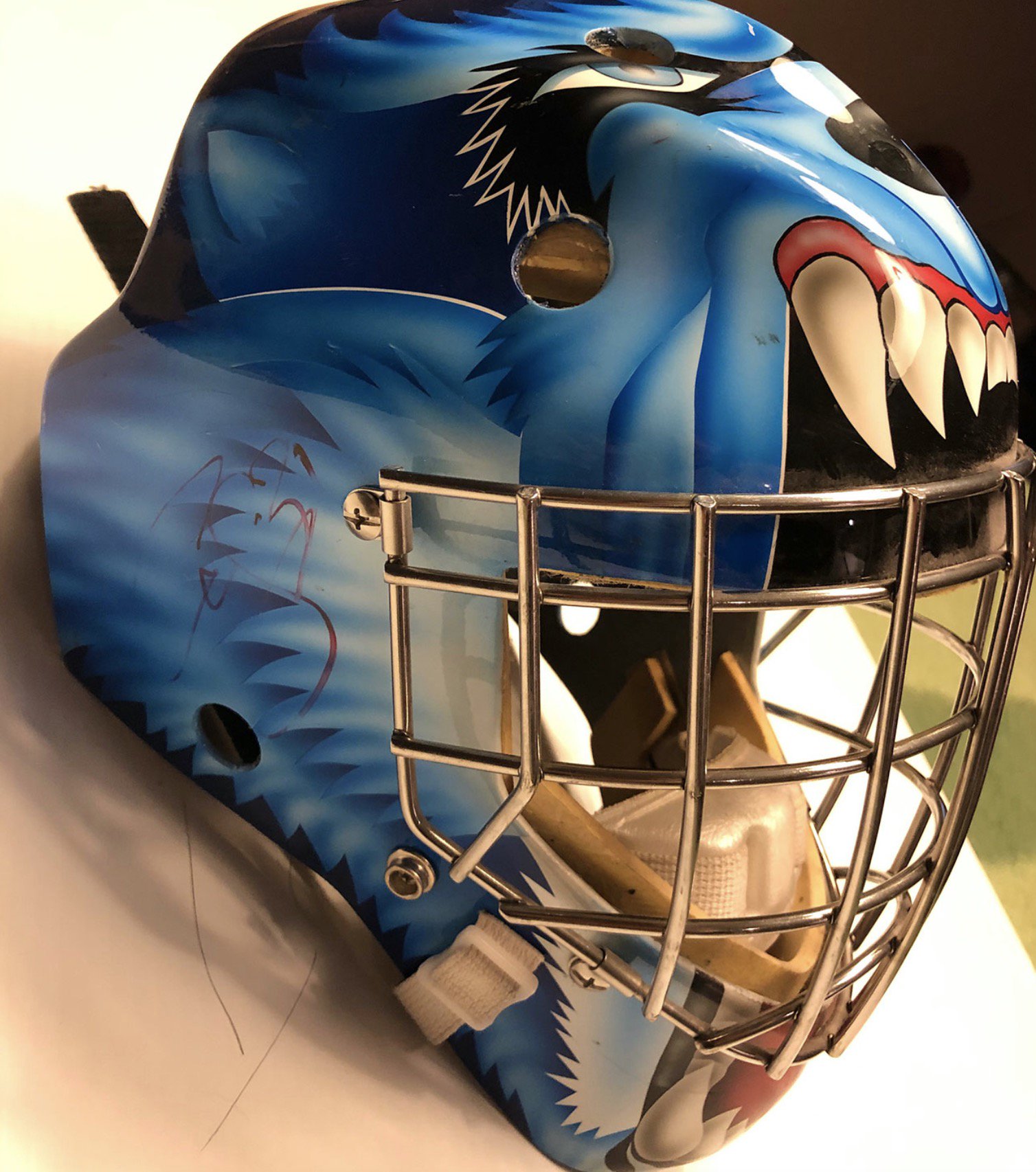 Jordan Binnington Unsigned Goalie Mask St-Louis 2018 Cup Year