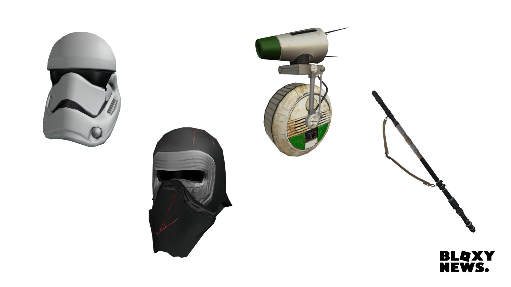 Bloxy News On Twitter Some Starwars Items Have Been Leaked On Roblox These May Either Be Separate Hats Gear Or Parts Of Bundles Storm Trooper Helmet Https T Co Xwax8kh504 Kylo Ren S Helmet Https T Co 8taejy9h8m - rbxleaks roblox promo codes