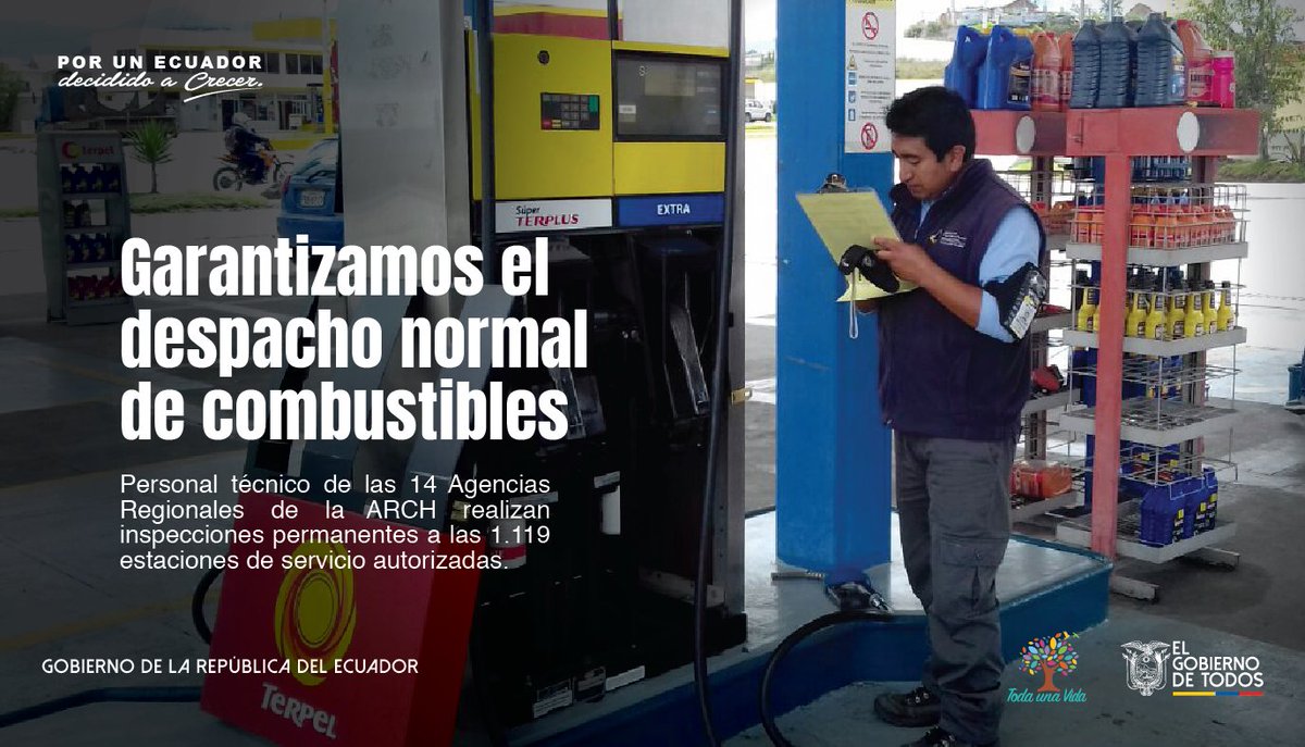 goberazuay's tweet photo. La @Arch_ec intensifica los operativos en todo el territorio nacional para verificar que se respeten los precios de los combustibles establecidos, no se acapare el producto y que exista el stock necesario para abastecer la demanda ciudadana.
#ControlDePreciosArch https://t.co/FPqrauk3Lp