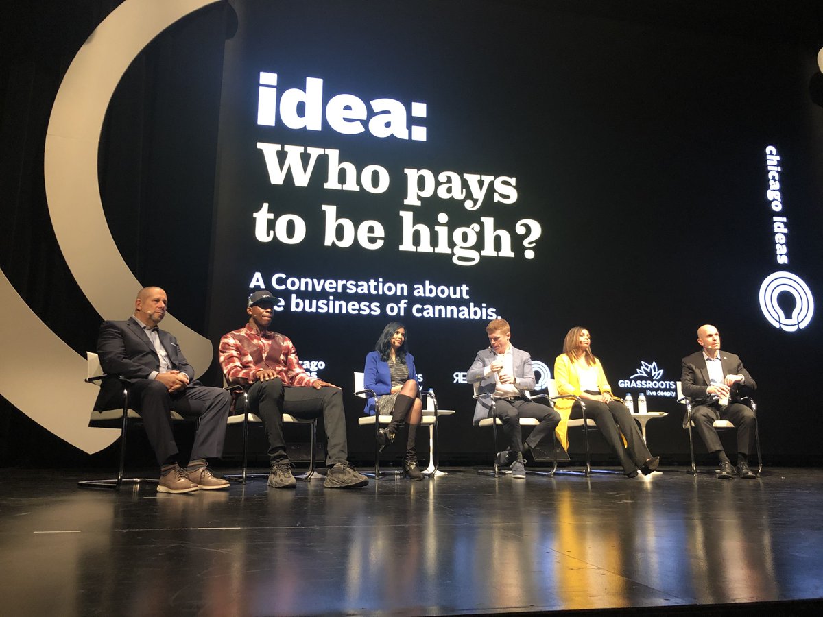 SkoogCo's tweet photo. This morning, @grassrootscompanies hosted a panel titled, “Who Pays to be High,” in which CEO Mitch Kahn and other leaders in the industry will discuss the business of cannabis and what Illinois’ 2020 Rec bill means for Chicago. 

#grassroots #grassrootscompanies #mitchkahn https://t.co/cghEi8erZd