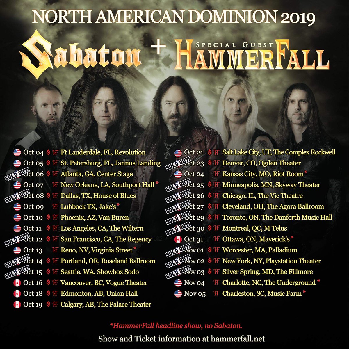 I just got assigned to 📷 shoot the @HammerFall show @FillmoreNC on Nov 4th, 2019 😃
.
.
#HeavyMetal #music #concertphotography #HammerFall #ConcertTour #photography #livemusic #TemplarsOfSteel #concert #GIG #touring #show #live #dominion #oneagainsttheworld #festival