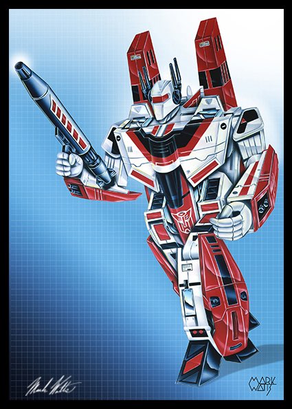 RETROTOYING's tweet photo. When great art inspired by an action figure comes full circle and a action figure gets created inspired by great art! Number 5 #markwatts #transformers #jetfire #skyfire https://t.co/h68MrtrAEX