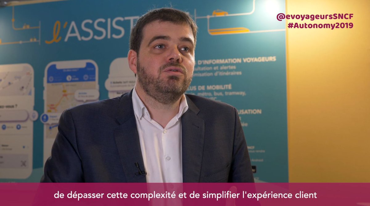 <a href="/YCombourieu/">Yannick Combourieu</a> @ouisncf <a href="/messenger/">Messenger</a> @WhatsApps <a href="/SNCF/">❌</a> [#AUTONOMY2019]

Nous développons une Intelligence Artificielle pour faciliter la mobilité de nos clients @ouisncf et #AssistantSNCF. 

Notre Directeur Product Management @Ycombourieu vous explique tout.⏩ youtu.be/NowtruQRfPQ