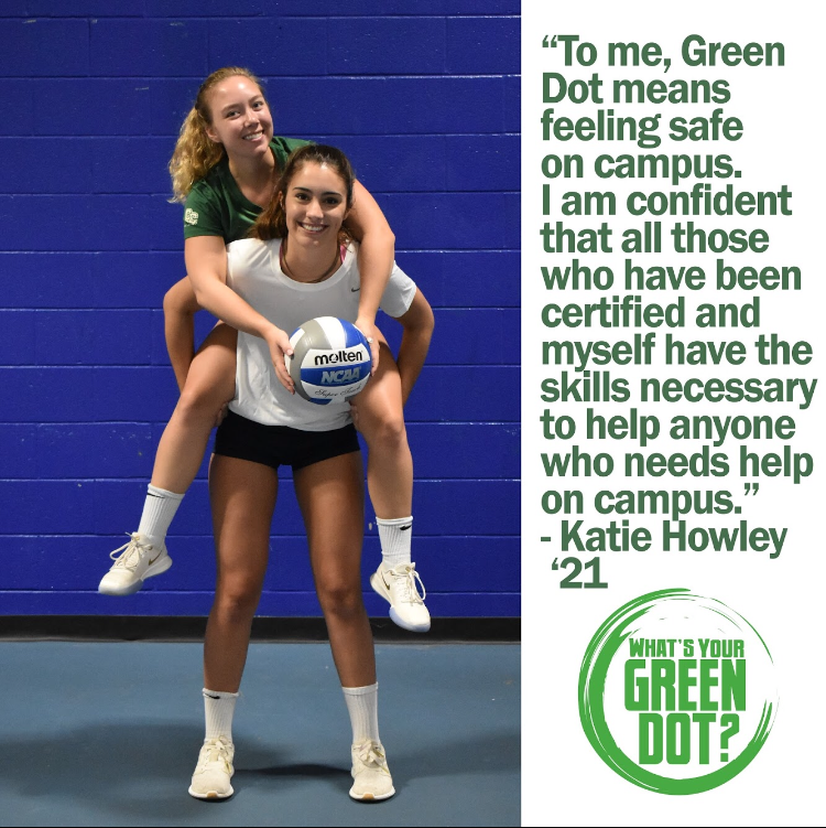 CamelAthletics's tweet photo. .@CCVB1 will host its annual Green Dot game tomorrow against Coast Guard at 5 pm! Green Dot is a nation-wide effort to educate students on how to prevent dating and sexual violence, and stalking. Show your support by wearing green to the game! #directdelegatedistract 🐪🏐💚 https://t.co/Q337ukQjpQ