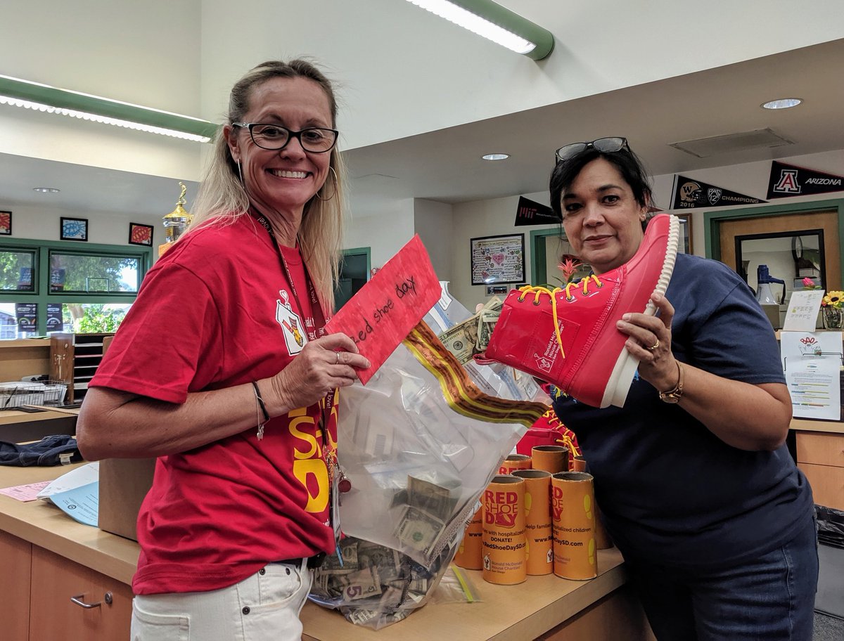 MarilynEDU's tweet photo. So much fun serving our community. The annual Red Shoe Day campaign benefits children and families at the @rmhcsandiego. 

Thank you, @sunflower92243 families for your generosity. #RedShoeDay ♥️ https://t.co/x1iSpkqG9e