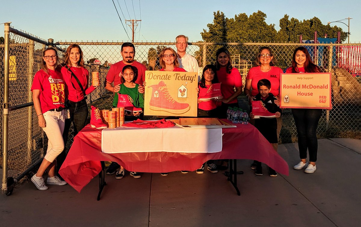 MarilynEDU's tweet photo. So much fun serving our community. The annual Red Shoe Day campaign benefits children and families at the @rmhcsandiego. 

Thank you, @sunflower92243 families for your generosity. #RedShoeDay ♥️ https://t.co/x1iSpkqG9e