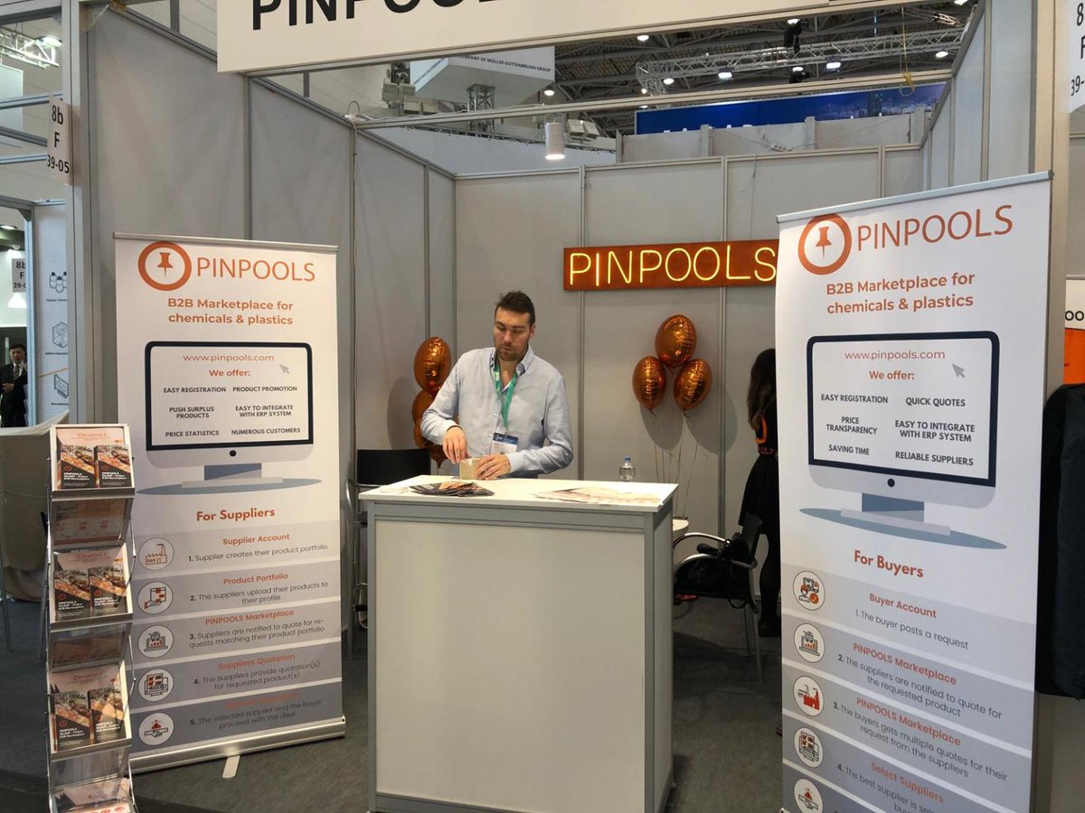 PINPOOLS's tweet photo. Start of the K2019 fair in Düsseldorf! You can find us in Hall 8B, Booth F39-05 until next Wednesday. We hope to see you there to share a coffee or beer! #PINPOOLS #k2019 #tradeshow #innovation #bussiness #event https://t.co/pLXLwB7kJ2