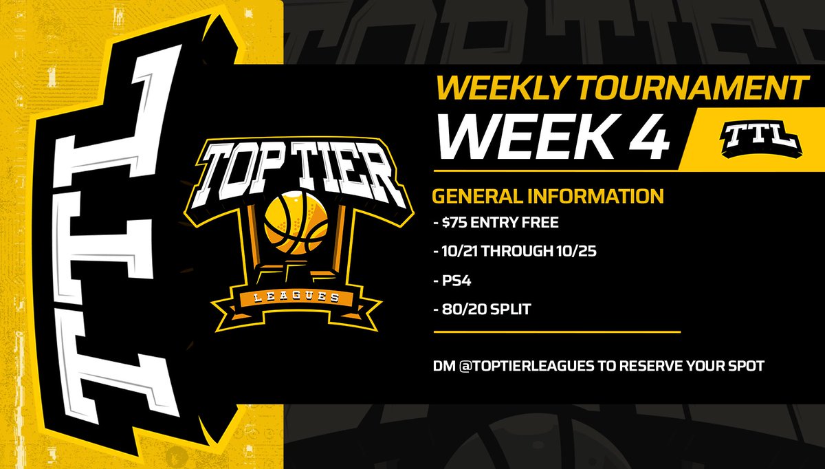 TopTierLeagues's tweet photo. SIGNUPS ARE NOW LIVE!
Wanted to open up PS4 signups early
Signups close Tuesday at noon
24 Hour Deadline
8 roster spots
$5 roster change fee ($10 fee once first round is played)
No refunds no exceptions on 24 hour deadline.
@youFamousEnough
@2kCompGames https://t.co/GxTHZu6Rr2