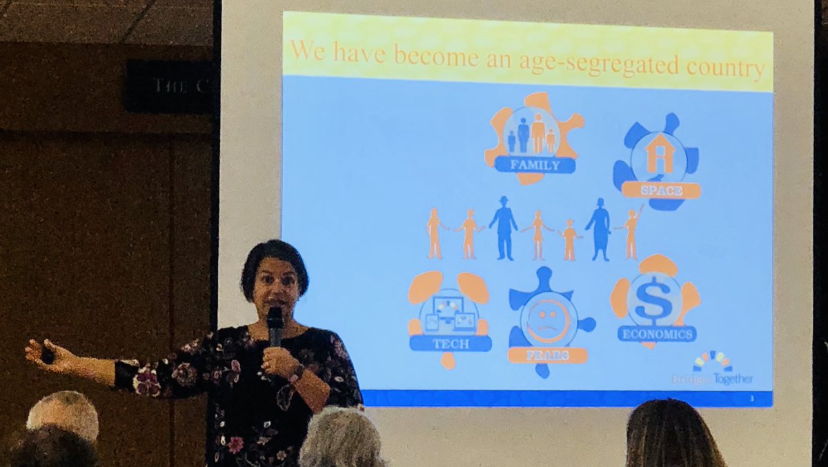 Andrea Weaver from <a href="/BridgesTogether/">Bridges Together</a> sharing the importance of intergenerational engagements to create #agefriendly communities.
