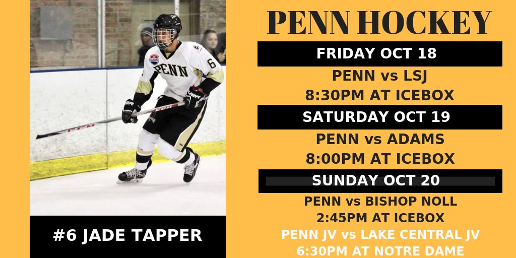 PennHockey1's tweet photo. This weekend @jadetapper and the Penn Hockey team take on LSJ, Adams, and Bishop Noll.  Come out and support the Kingsmen!!! https://t.co/2P1w2FHY9V