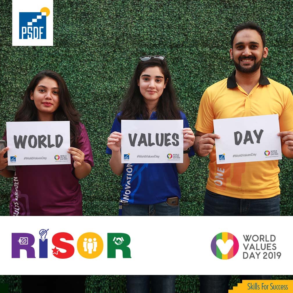 PSDF_official's tweet photo. #PSDF celebrates World Values Day with a vision to strengthen the organization with its core values. Our values not only inspire and motivate us but also help us to empower others. #RISOR #WorldValuesDay #SkillsForSuccess #ForABetterTomorrow https://t.co/D4KNWPAHsd