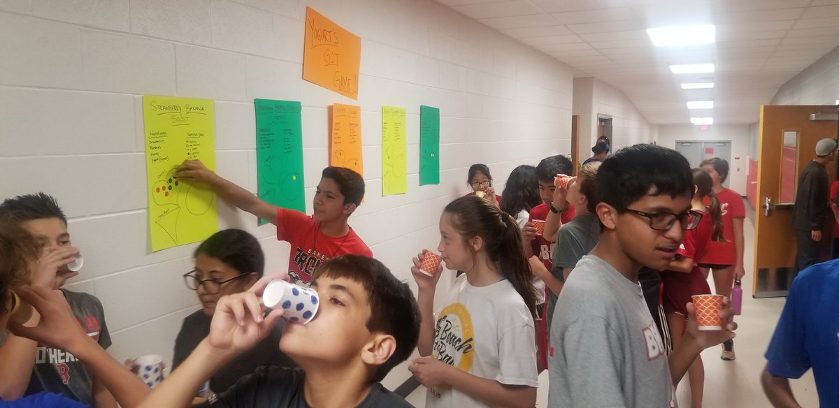 CoachLBrennan's tweet photo. Yogurt's Got Game recipe contest was a hit this morning @BmsCcisd. Thank you @DairyMAX for our new blender! 
#fuelgreatness @FUTP60 https://t.co/7rauDn3EJS