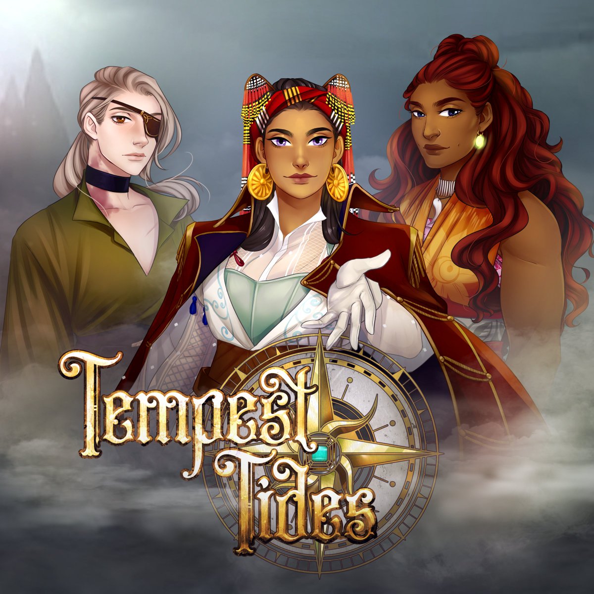 Tempest_Tides's tweet photo. Now that you’ve met the crew of the Vashani, we’re thrilled to introduce the crew of La Corazon! 

Flanked on left by Clodagh “Clo” Ross and Tiare on the right, Captain Zenaida is a woman to be reckoned with and Captain Deneb’s greatest rival on the seas. 

#TempestTides https://t.co/qKc37dQ5xO