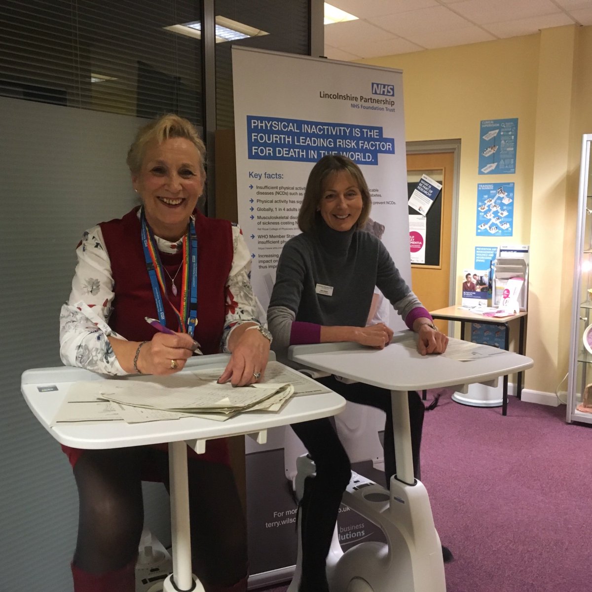 LPFTNHS's tweet photo. Always busy and active. Our governors giving our desk bikes a try during a break in the meeting. #lpftcog @pmountainmbe https://t.co/L0NXa8JV0S