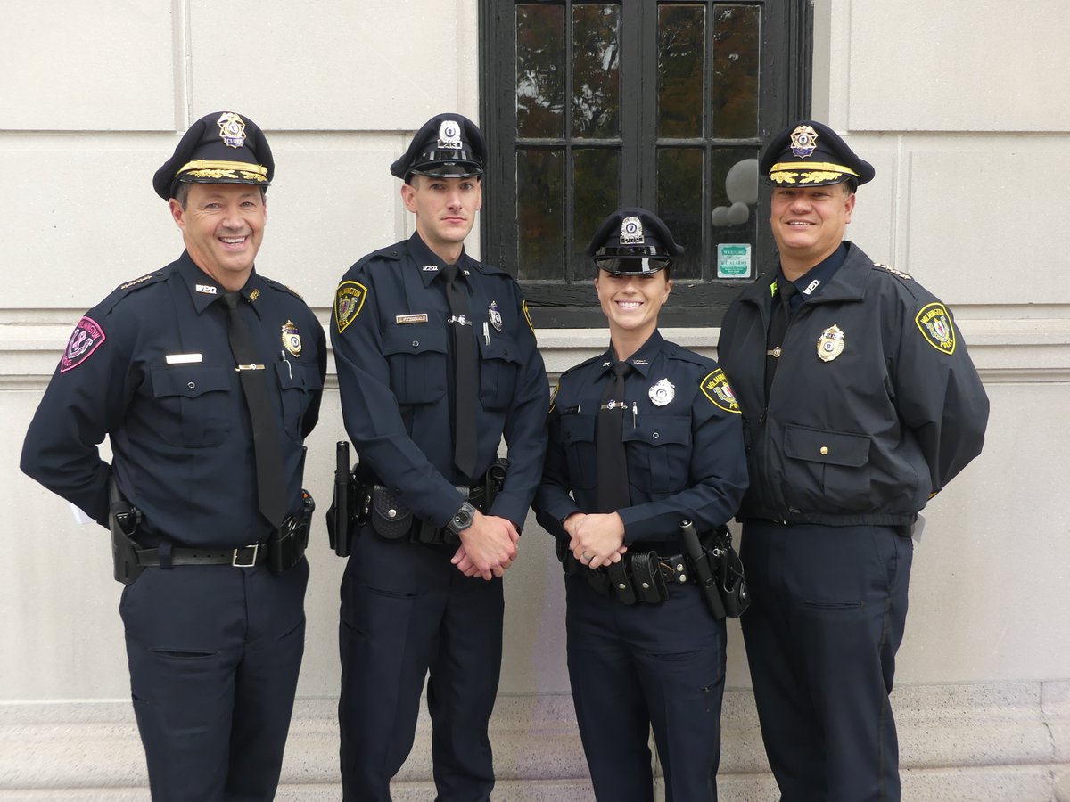WilmingtonMAPD's tweet photo. Congratulations to #WilmingtonMA's newest police officers, Officer Meghan Sousa and Officer Joseph Fitzgerald who graduated from the Lowell Police Academy this morning! We wish them both a long and successful career! https://t.co/jEhSX5MgFv
