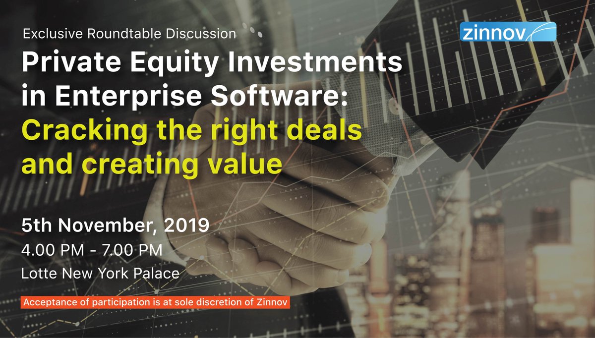 As #EnterpriseSoftware becomes a significant component of every #PE portfolio, what are the most promising areas in the industry for PE firms to invest in? Calling all PE leaders for our exclusive #ZinnovRoundtable on PE in New York Register here today: http://bit.ly/2OUrYOC