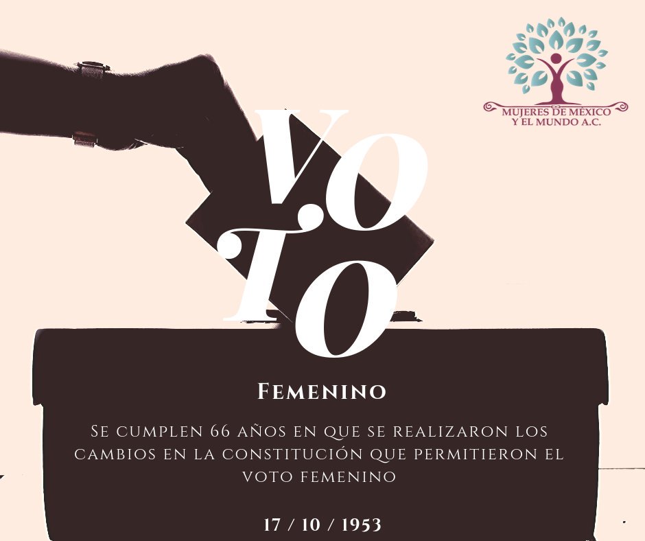 mujeresmexmundo's tweet photo. Las luchas que se tuvieron en su momento dieron pie a conseguir el voto femenino, las luchas que tenemos son por nuestros derechos y la igualdad #MMMac #SiempreEnLucha https://t.co/rVSbPMX7IK