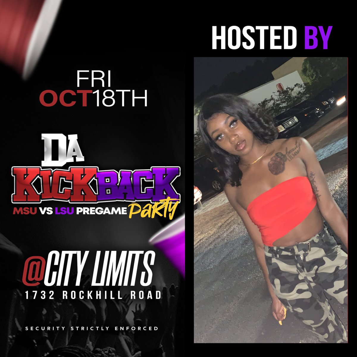 BoxChevyMuzik's tweet photo. Whole lotta gang 🤘🏾💩💩#DaKickBack @PromoCamFr @ayeexjojo 🎯#CityLimits ladies free til 10:30 💃🏾💃🏾Free drinks 🍹 All Night 🚨#OfficialMsuVsLsuPregameParty https://t.co/6m3wvO8w3W
