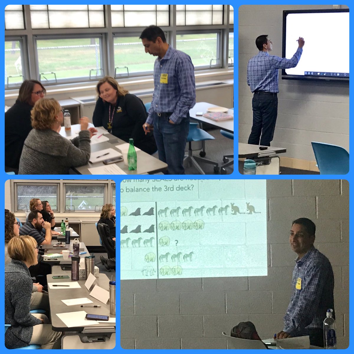 PaulKishEdu's tweet photo. Active Math PD today with @drrajshah !! Thank you! Dedicated Clearview Math teachers working to engage students and make math fun! #ClearviewClippers #OhioEd #MyOhioClassroom #KidsDeserveIt #TLAP https://t.co/yN6FcLJqkk