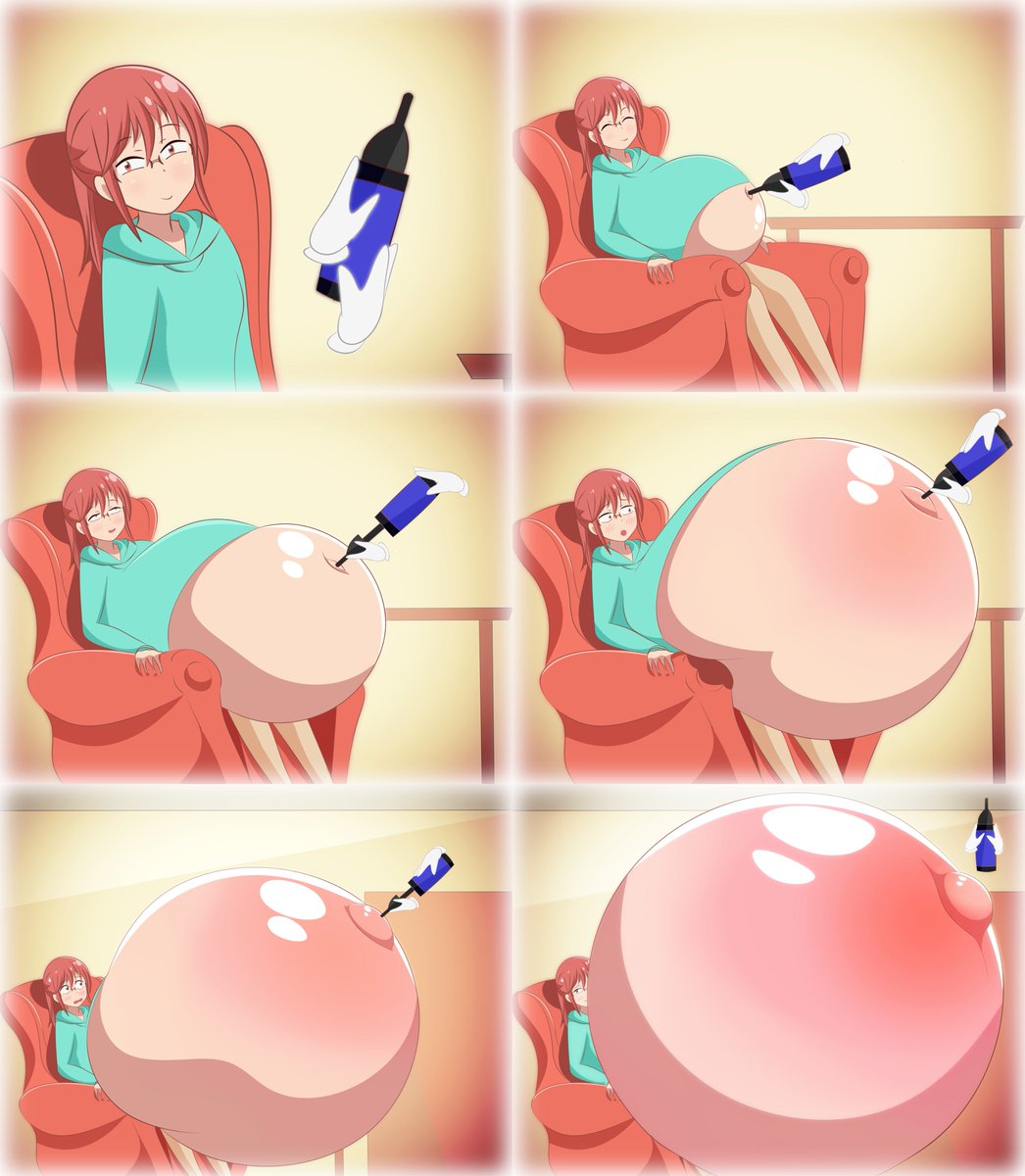 Kobayashi-san does a balloon belly inflation... and goes a little too far w...