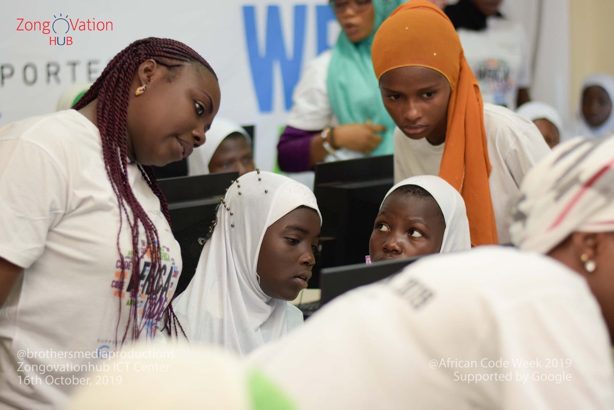 ZongoVationHub's tweet photo. Our young Coders making steady progress as we mark #Day4 of @AfricaCodeWeek at the @ZongoVationHub. @MustaphaHamid @USEmbassyGhana @Googleorg @Google @ghBritish @giz_ghana @sap4good @GermanAmbGhana @UKinGhana @YouthMobile_ @DAcconciaEU @LopezEkra #ACW2019 #ZongoImpact https://t.co/GR8atFmyTq