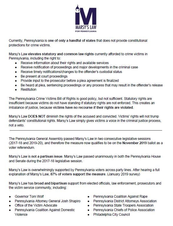 MonroeCountyDA's tweet photo. District Attorney E. David Christine, Jr., supports the passage of House Bill 276 and asks that voters in Monroe County vote YES to the Marsy’s Law referendum on November 5, 2019.

https://t.co/fuUJJLzQwR https://t.co/8UMTXrzBtO