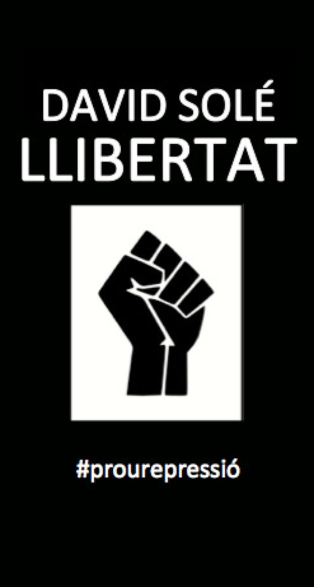 <a href="/LlibertatSole/">LlibertatDavidSolé</a> #LlibertatSolé #LlibertatPresosPolitics #ProuRepressió