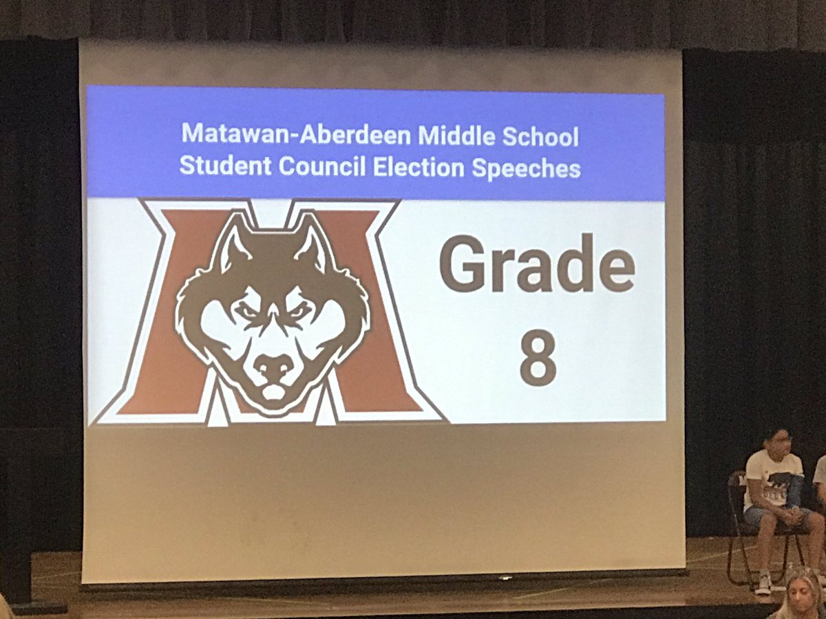 Students prepare to present to their classmates prior to our Student Council elections tomorrow.