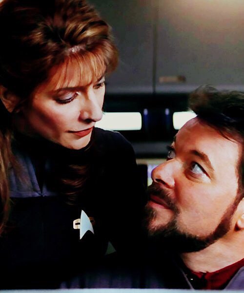 TrekCaptions's tweet image. “Deanna, did you know the replicator makes McRibs?”