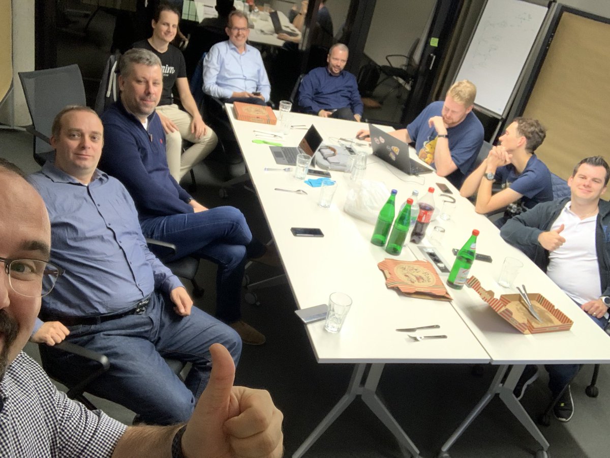 TKarafilov's tweet photo. @renedelamotte @LennartWoermer @adessoAG @PowerApps Viele Grüße aus Hannover nach Köln! 👋 

Wir sind mit dem @dotnethaj Meetup bei der @adessoAG in #Hannover!

Themen: #docFX zur Dokumentationsgenerierung aus Code von Marco und #ShowYourCode mit vielen C# 8 Funktionen von Simon! https://t.co/LKVHc25TG3