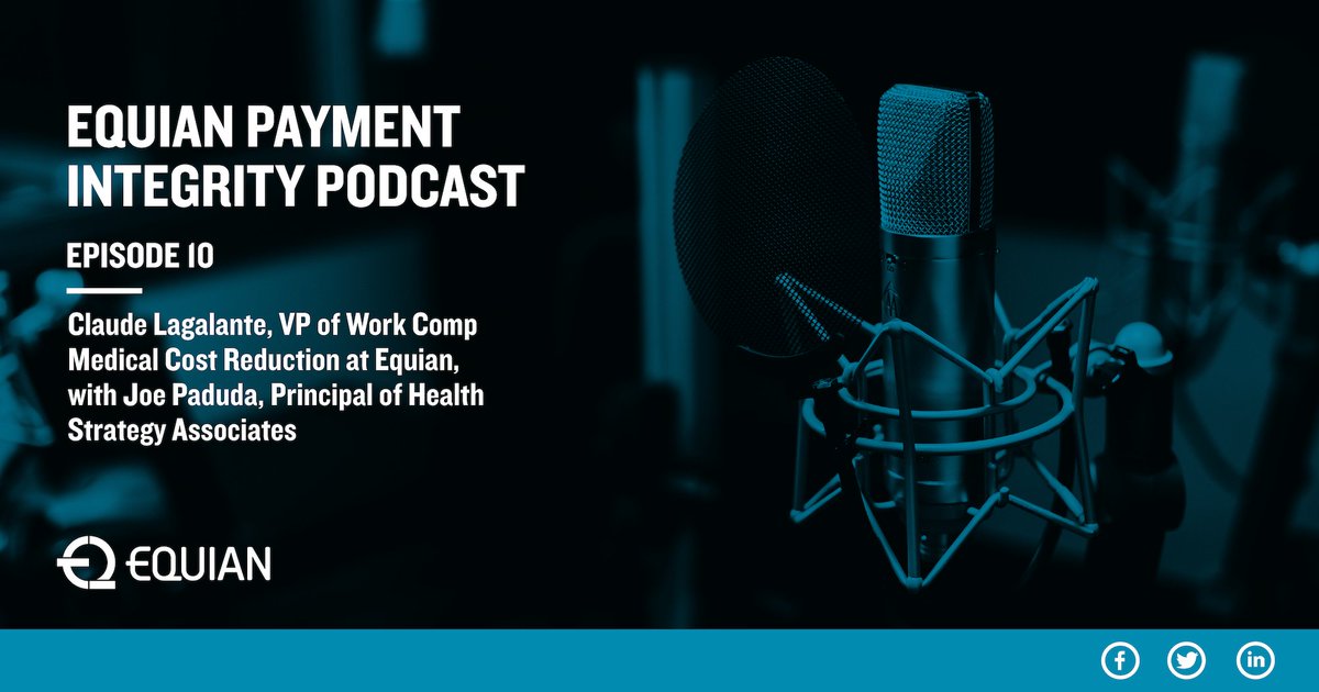 Equianllc's tweet photo. #Equian Payment Integrity Podcast 10: This episode features Equian’s VP of Work Comp Medical Cost Reduction, Claude Lagalante, with Joe Paduda, Principal of Health Strategy Associates and author of 'Managed Care Matters'. Listen here: https://t.co/4nSZuqTje0
#PaymentIntegrity https://t.co/nbnT3U1qPx