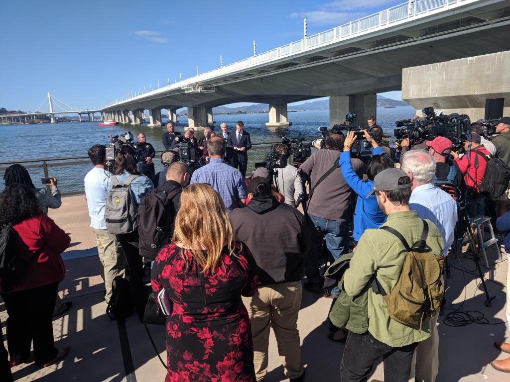 MyShakeApp's tweet photo. Earthquake early warning alerts are now LIVE on our app @MyShakeApp for California!

Pictures: CA governor @GavinNewsom speaking about @MyShakeApp today at the Bay Bridge Toll Plaza 

@BerkeleySeismo #earthquake #earthquakeapp #earthquakeearlywarning https://t.co/SkZAuxv4D5