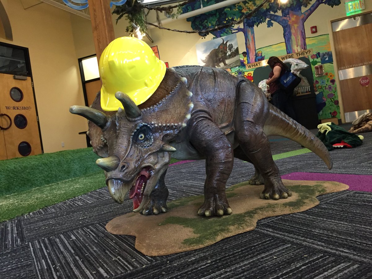 This week our GVSU OT interns took a look at the ways children learn through our dino exhibit. Playing with the mini dinosaurs, children develop their fine motor skills. Meanwhile, playing pretend with others in the exhibit fosters teamwork and creativity. #sneakylearning