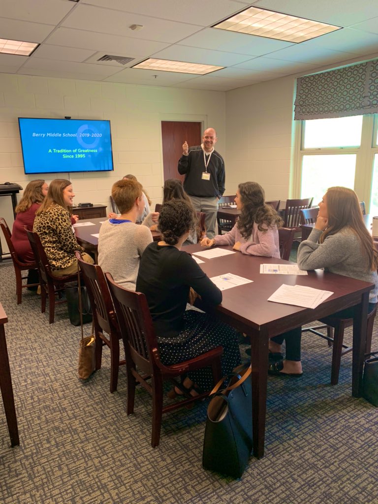 <a href="/BerryMiddle/">Berry Middle School</a> gave Secondary <a href="/SamfordEd/">Samford Orlean Beeson School of Education</a> students a WARM welcome today.  Thank you Dr. Robbins and Mr. Flannery.  Let’s dive in! #teach #secondaryed #SEED