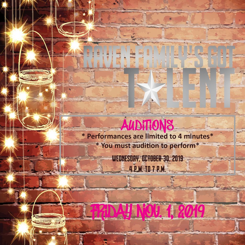 cccredravens's tweet image. Calling all talents CCC Campus - Wide! As part of homecoming, CCC will be having a talent show. Start preparing now! 
Auditions are October 30
Talent Show - November 1
Sign up at buff.ly/33IBB7A

Contact Delice Downing or Markel Porter for more information.